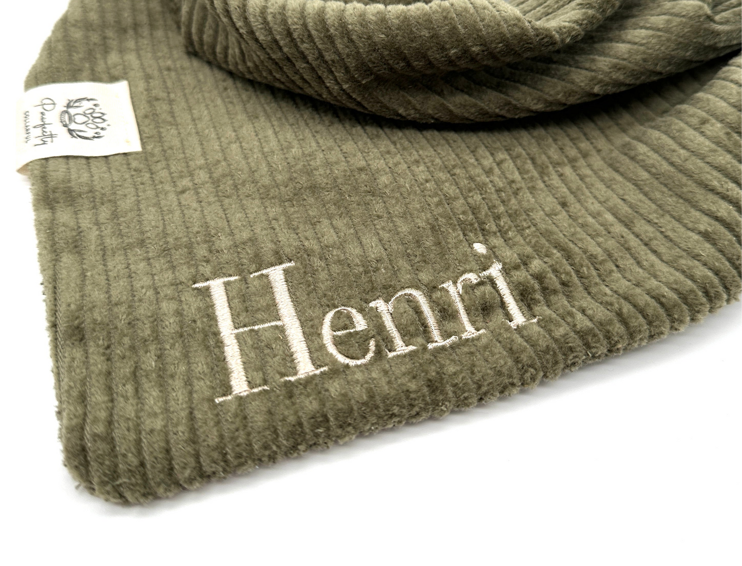 Cord-Hundehalstuch OLIV