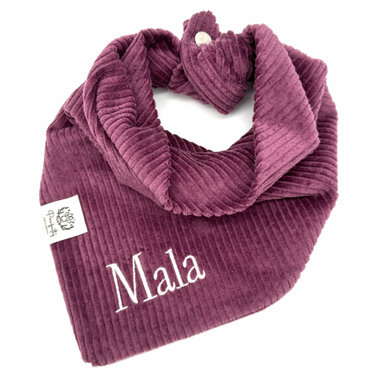 Cord-Hundehalstuch PFLAUME