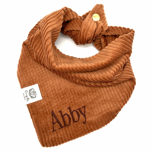 Cord-Hundehalstuch COGNAC