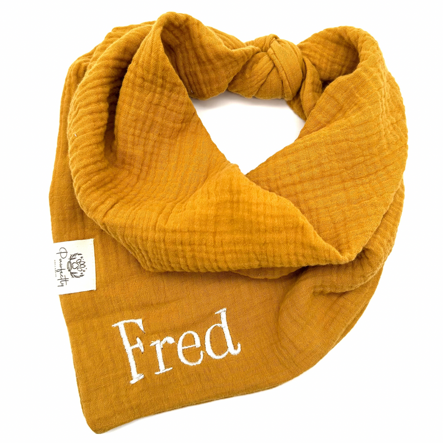 Musselin Hundehalstuch OCKER