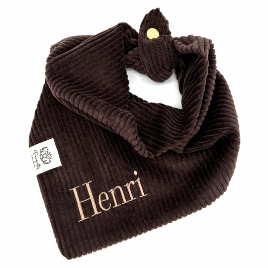 Cord-Hundehalstuch DUNKELBRAUN