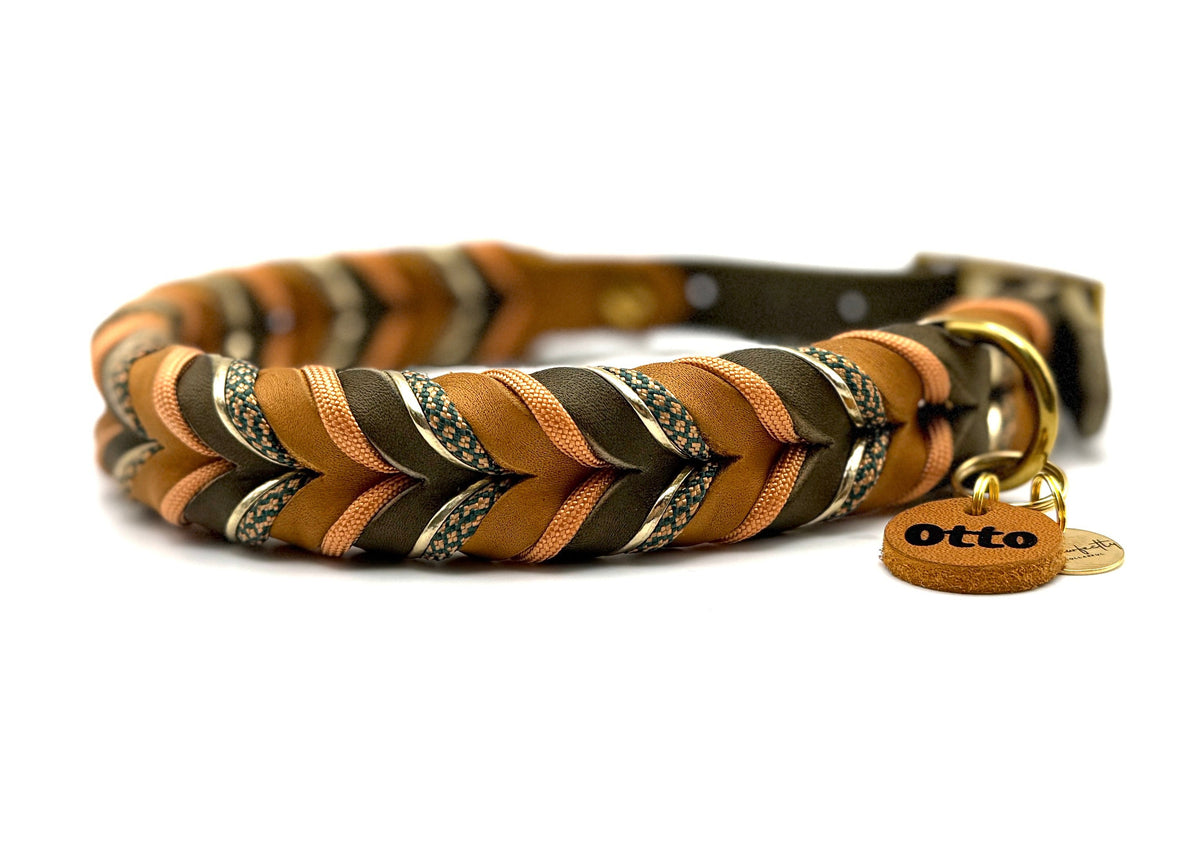 Fettleder Halsband "COPPER"