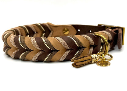 Fettleder Halsband "HAZELNUT"