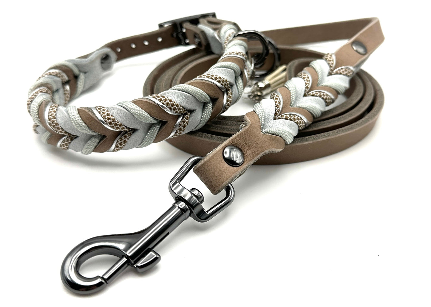 Fettleder Halsband "IVORY"