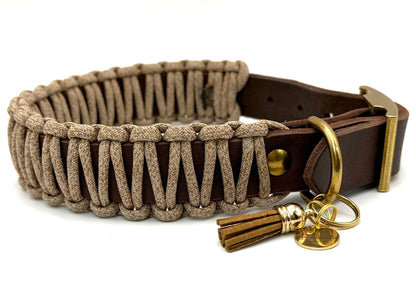 Fettleder Halsband Slim Line "HAZELNUT"