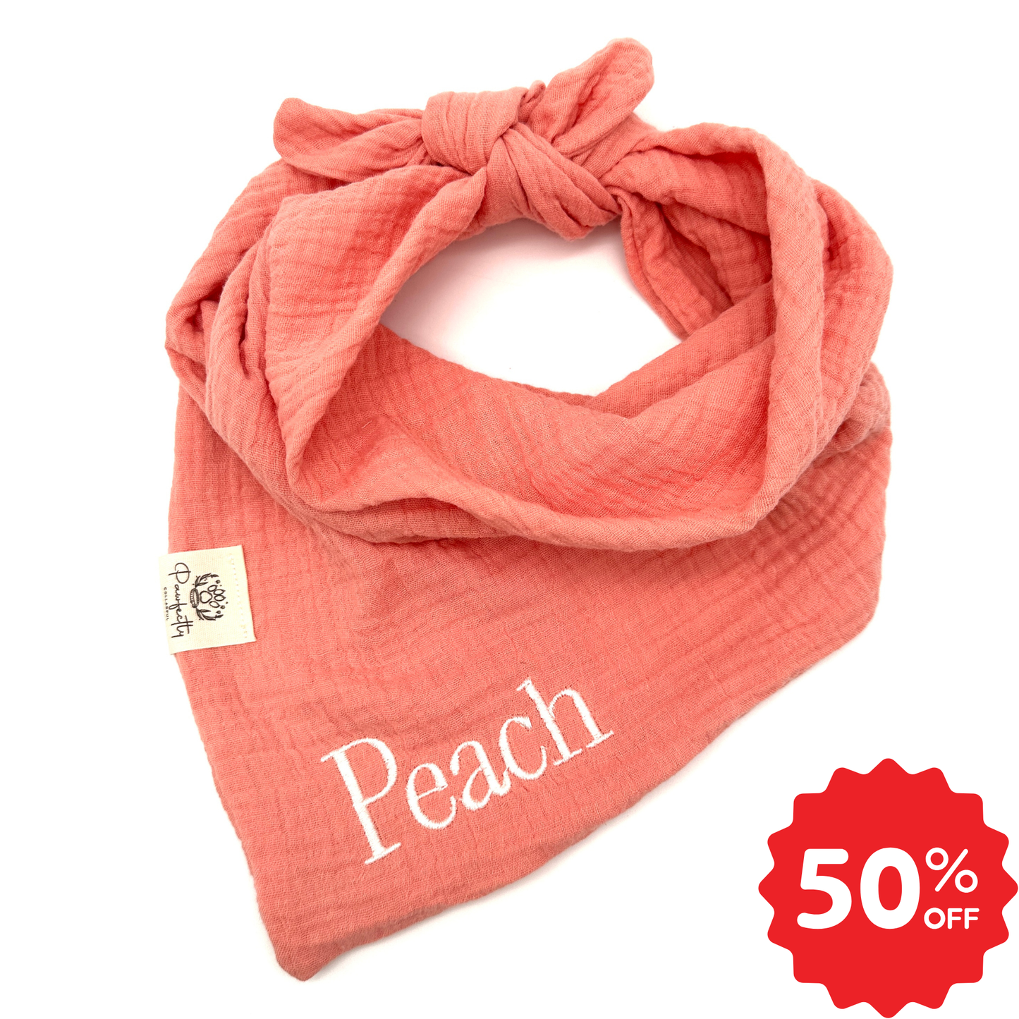 Musselin Hundehalstuch APRICOT