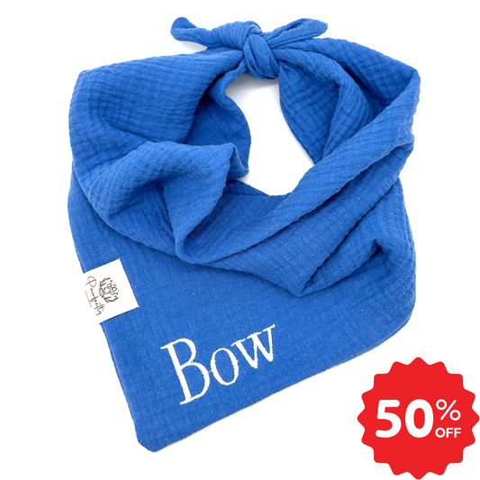Musselin Hundehalstuch BLAU