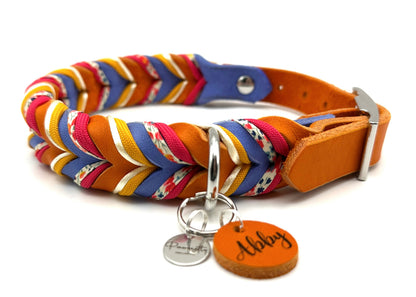 Fettleder Halsband "BOUQUET"