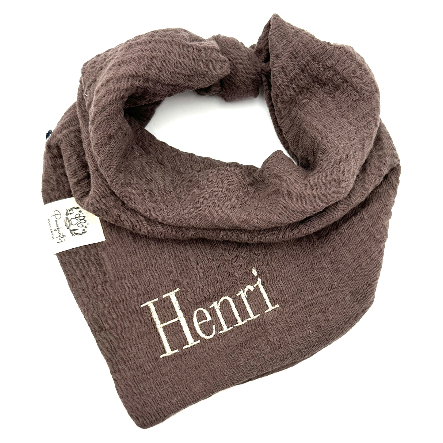 Musselin Hundehalstuch BRAUN