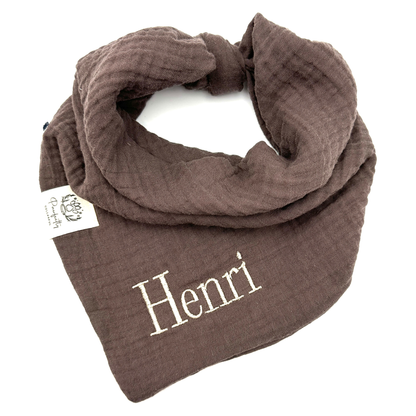Musselin Hundehalstuch BRAUN