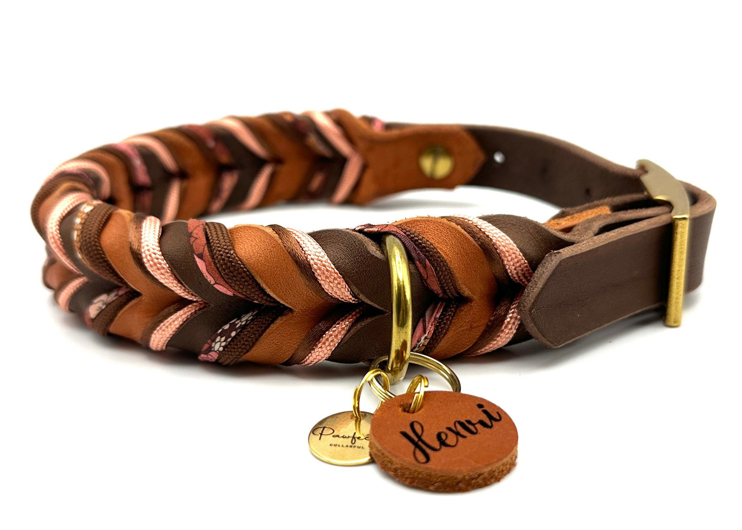 Fettleder Halsband "CHOCOLATE LILY"