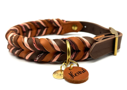 Fettleder Halsband "CHOCOLATE LILY"