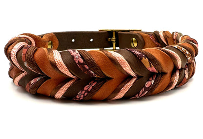 Fettleder Halsband "CHOCOLATE LILY"