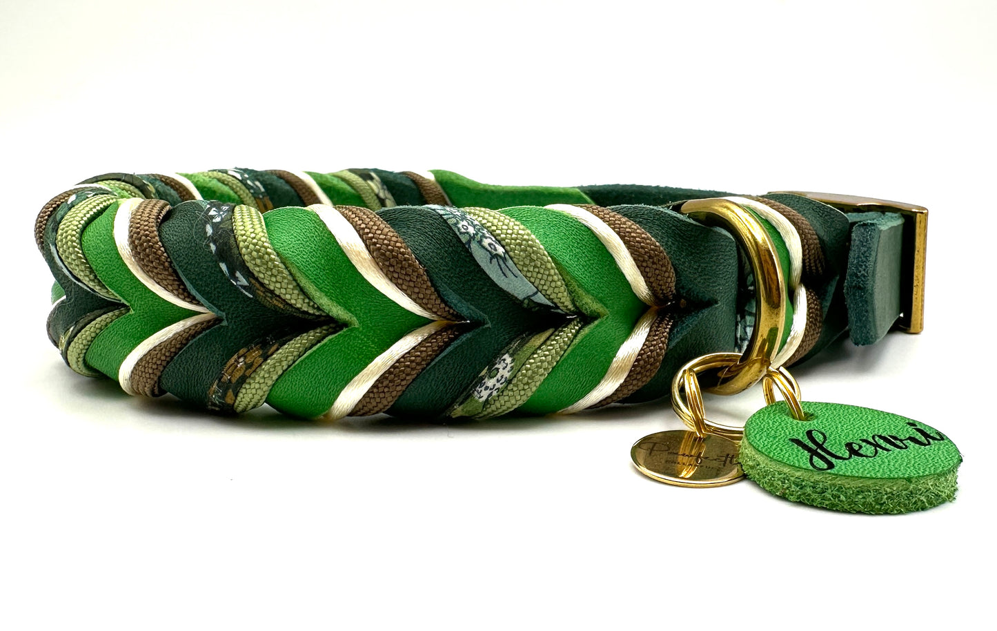Fettleder Halsband "CLOVER"