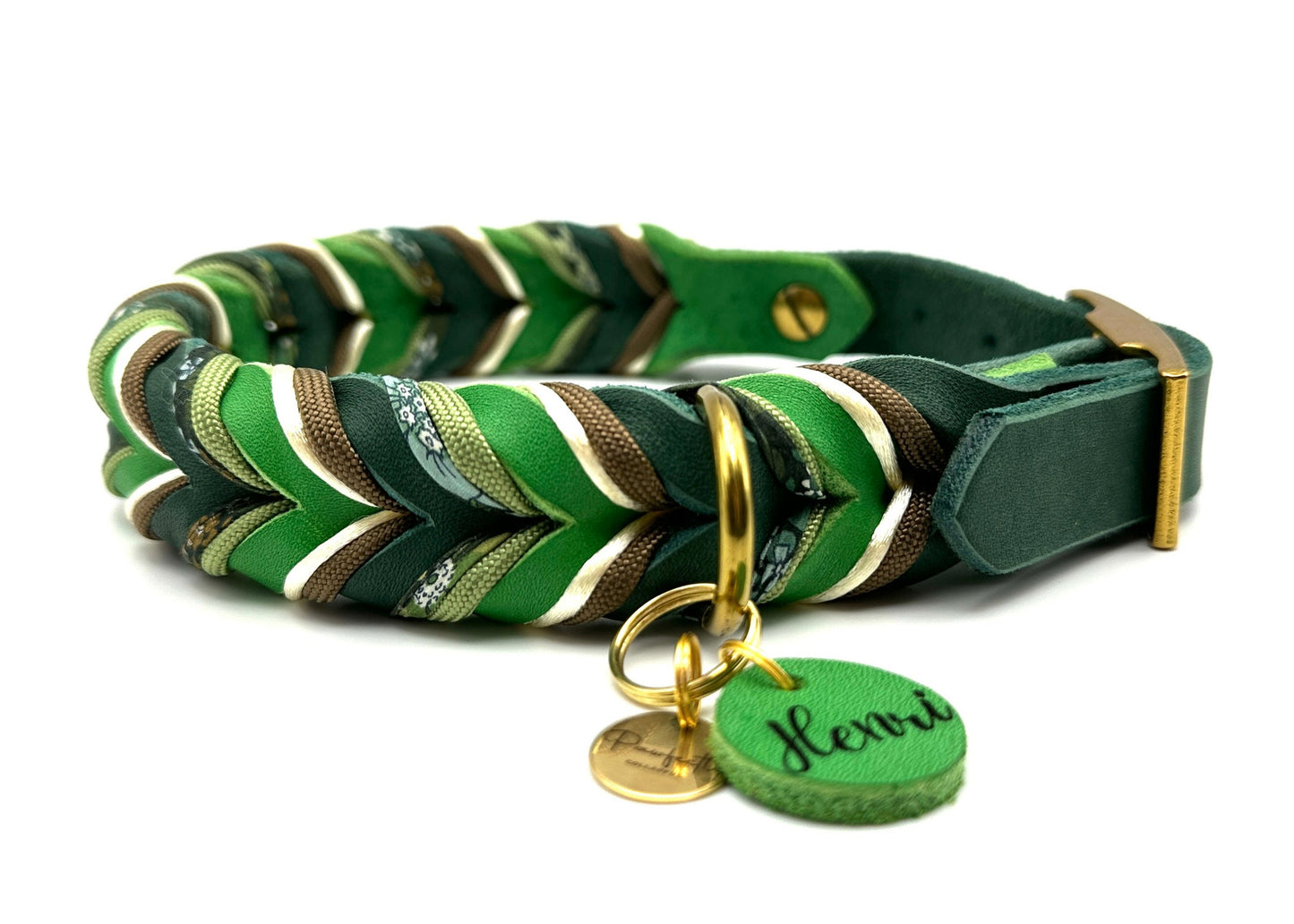 Fettleder Halsband "CLOVER"