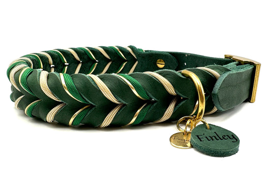 Fettleder Halsband "EVERGREEN"
