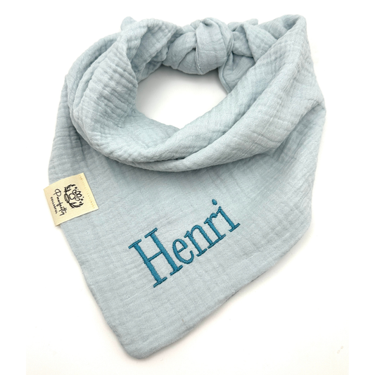Musselin Hundehalstuch EISBLAU