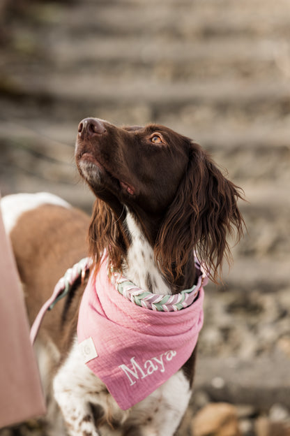 Musselin Hundehalstuch ROSA