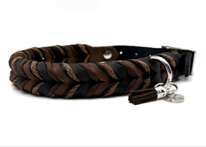 Fettleder Halsband "BLACK COFFEE"