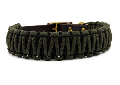 Fettleder Halsband Slim Line "MOSSY WOODS"