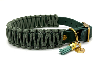 Fettleder Halsband Slim Line "PINE GROVE"