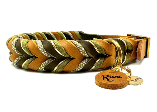 Fettleder Halsband "WOODY"
