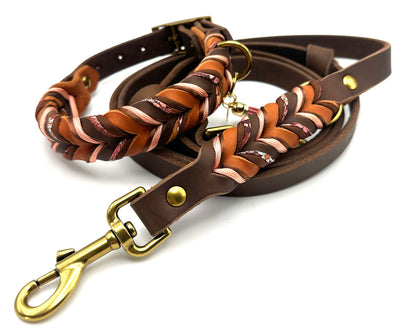 Fettleder Halsband "CHOCOLATE LILY"