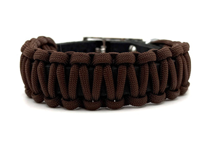 Fettleder Halsband Slim Line "BLACK COFFEE"