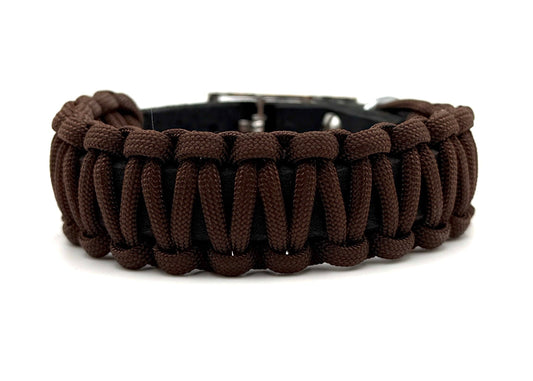 Fettleder Halsband Slim Line "BLACK COFFEE"