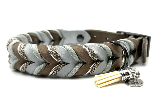 Fettleder Halsband "IVORY"
