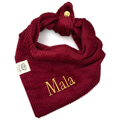 Cord-Hundehalstuch BORDEAUX