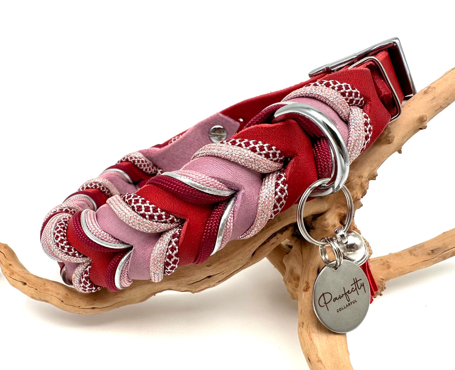Hundehalsband und Leine aus Fettleder - Modell "RUBINA"