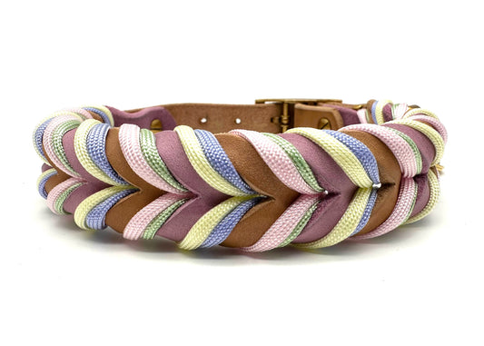 Fettleder Halsband "PRETTY PASTEL"