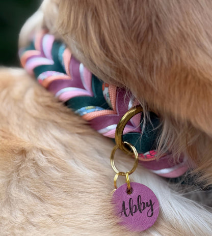 Fettleder Halsband "LOTUS"