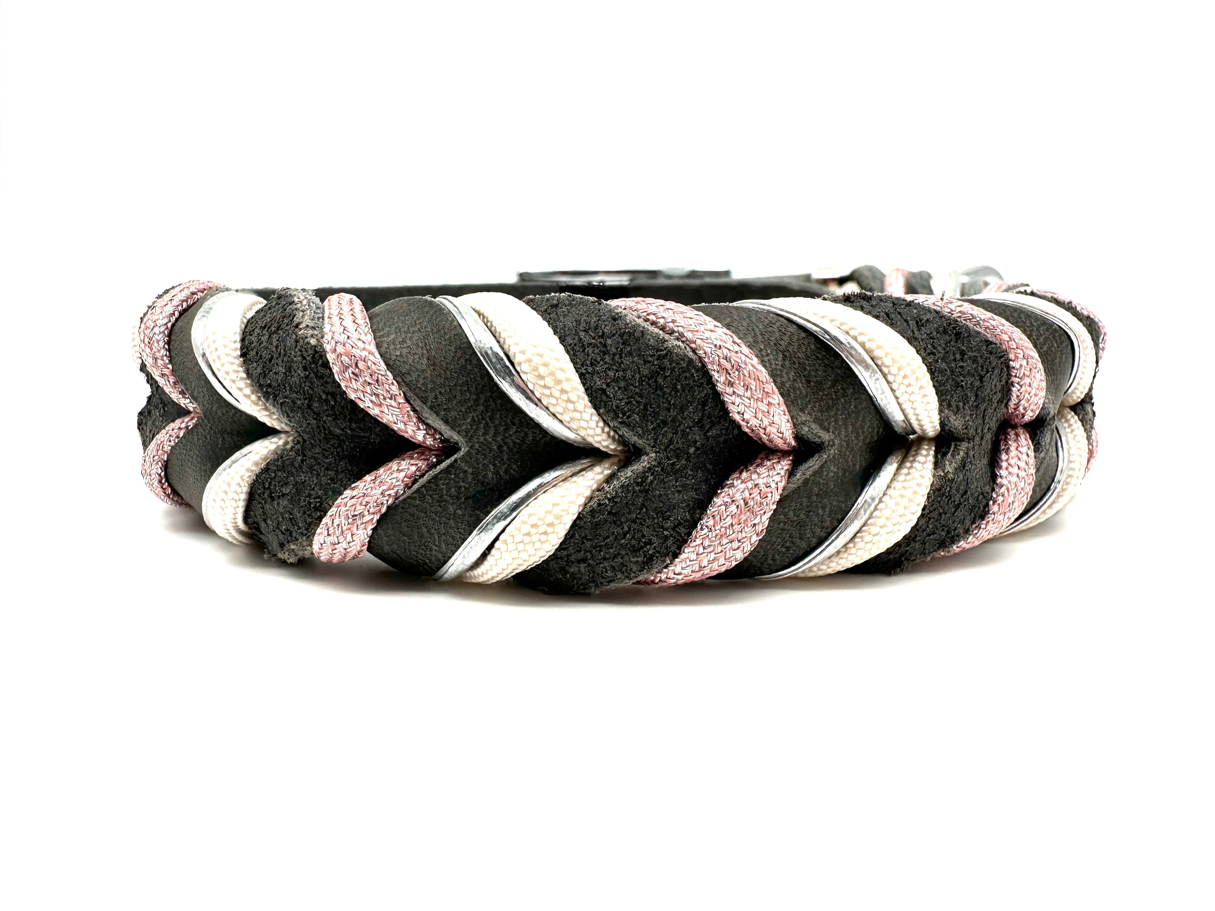 Hundehalsband & Leine Mit Rosenmuster - Größe XS, Polyester, 1,52 M, Rosa, Für Welpen