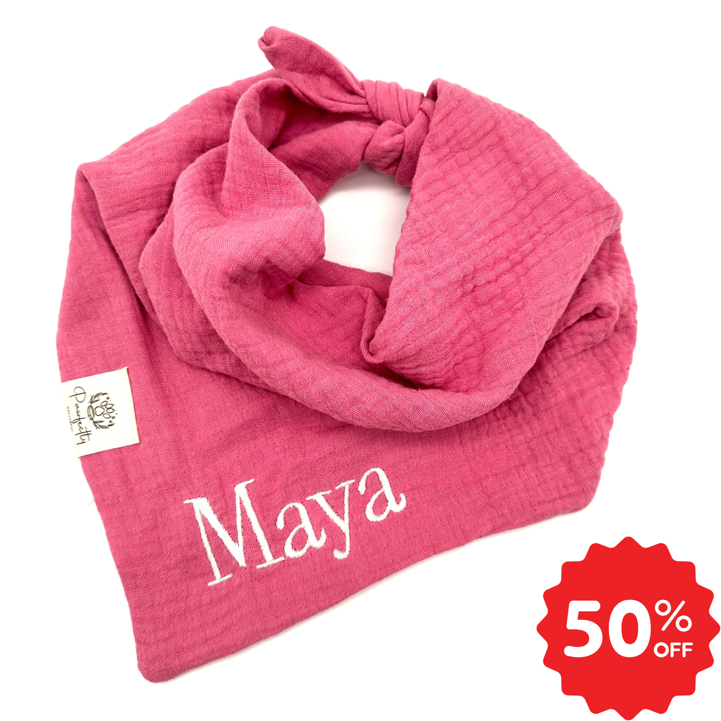 Musselin Hundehalstuch ROSA