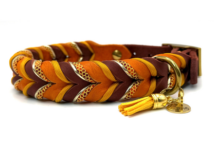 Fettleder Halsband "PUMPKIN SPICE"