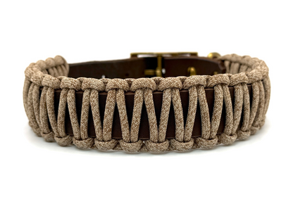 Fettleder Halsband Slim Line "HAZELNUT"